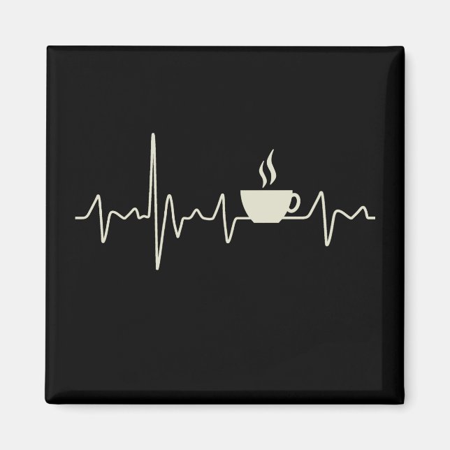 Aimant Café junkie espresso design avec pulsation (Devant)