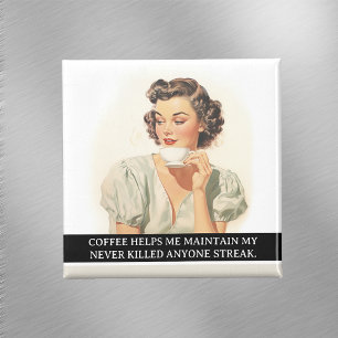 Aimant Café M'Aide Drôle Retro les années 50 Dit