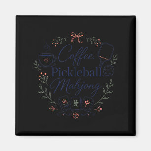 Aimant Café Pickleball Mahjong Jeu Mahj