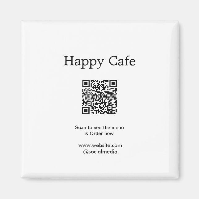 Aimant Cafe restaurant scanner pour voir le menu commande (Devant)