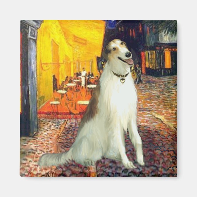Aimant Café Terrasse - Borzoi (Devant)