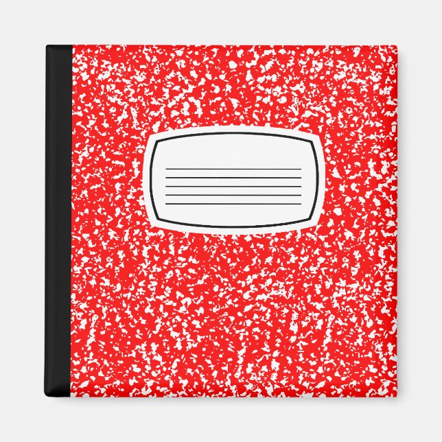 Aimant cahier de composition rouge (Devant)