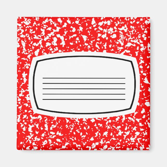Aimant cahier de composition rouge (Devant)