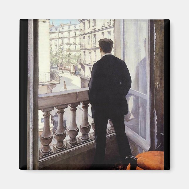 Aimant Caillebotte - Jeune homme à sa fenêtre, (Devant)