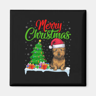 Aimant Cairn Terrier Chien Noël Lumières des arbres de No