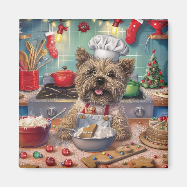 Aimant Cairn Terrier Gîtes de vacances : Noël festif (Devant)