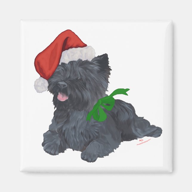 Aimant Cairn Terrier Noël (Devant)