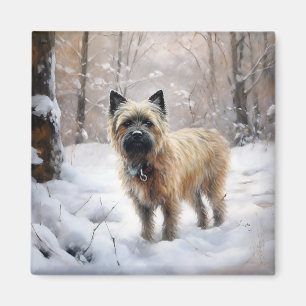 Aimant Cairn Terrier Qu'Il Neige Noël