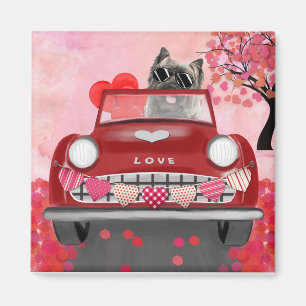Aimant Cairn Terrier voiture avec coeur Valentine's
