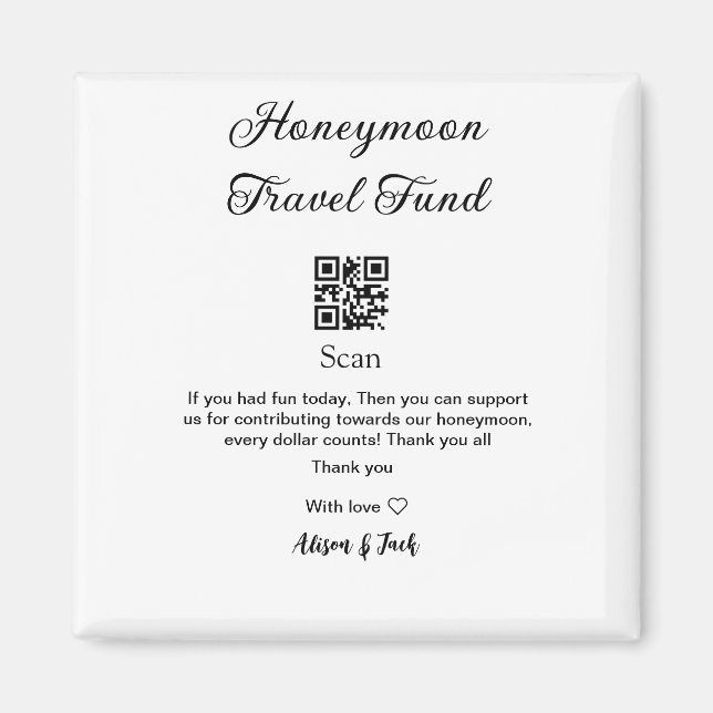 Aimant Caisse de lune de miel scannez le code QR ajouter  (Devant)