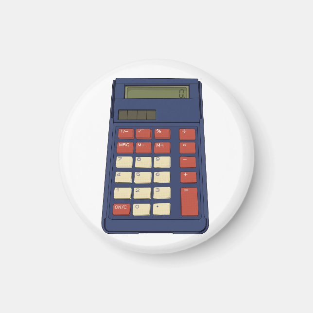 Aimant Calculatrice des années 80 90 Math School Nostalgi (Devant)