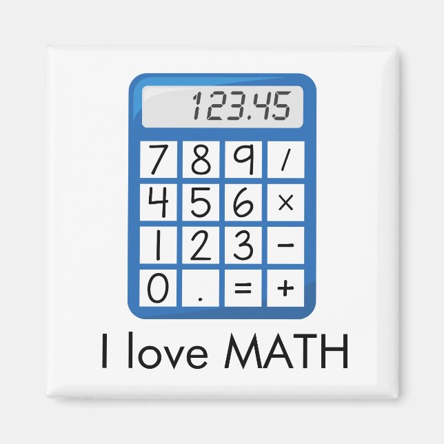 Aimant Calculatrice I love Math (Devant)