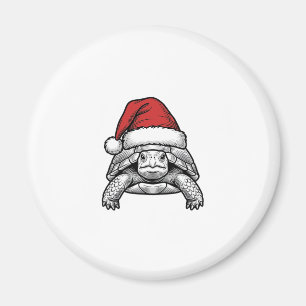 Aimant Calèche de Noël Tortue Chapeau de Père Noël Dessin