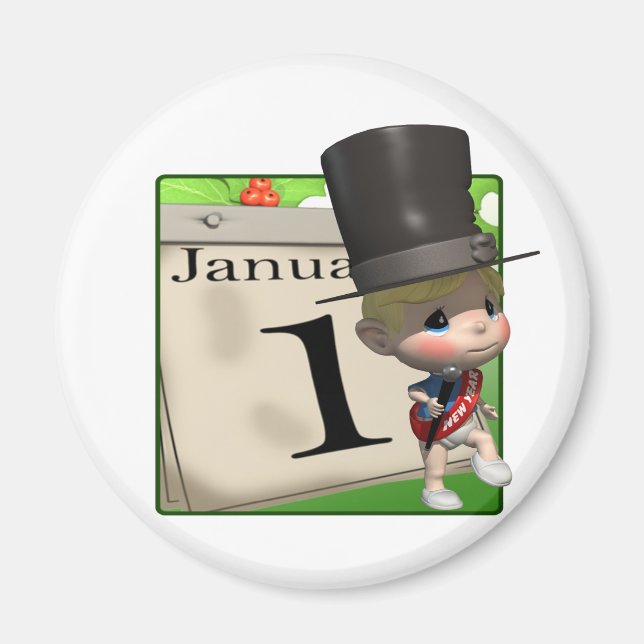 Aimant Calendrier de la nouvelle année (Devant)