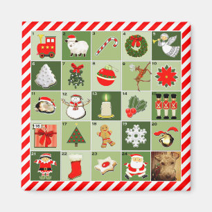 Aimant calendrier de l'Avent de Noël personnalisé