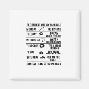 Aimant Calendrier de retraite Plan de pêche Humour Vacanc