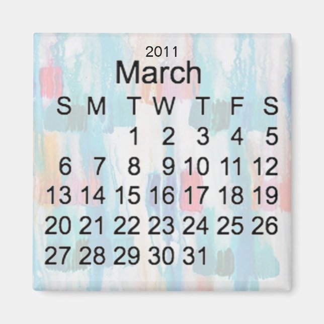 Aimant Calendrier miniature de mars 2011 (Devant)