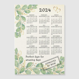 Aimant Calendrier Personnalisé 2024 Eucalyptus Rus