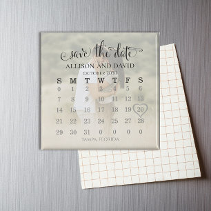 Aimant Calendrier Photo Coeur Enregistrer la Date Mariage