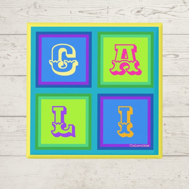 Aimant Cali Colombia coloré moderne (Créateur téléchargé)
