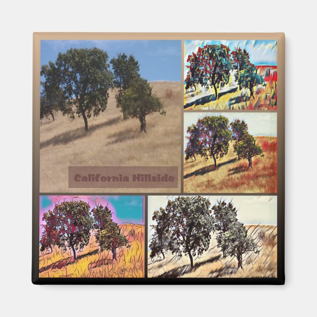 Aimant California Hillside Abstract Photo Collage 9979 (Devant)