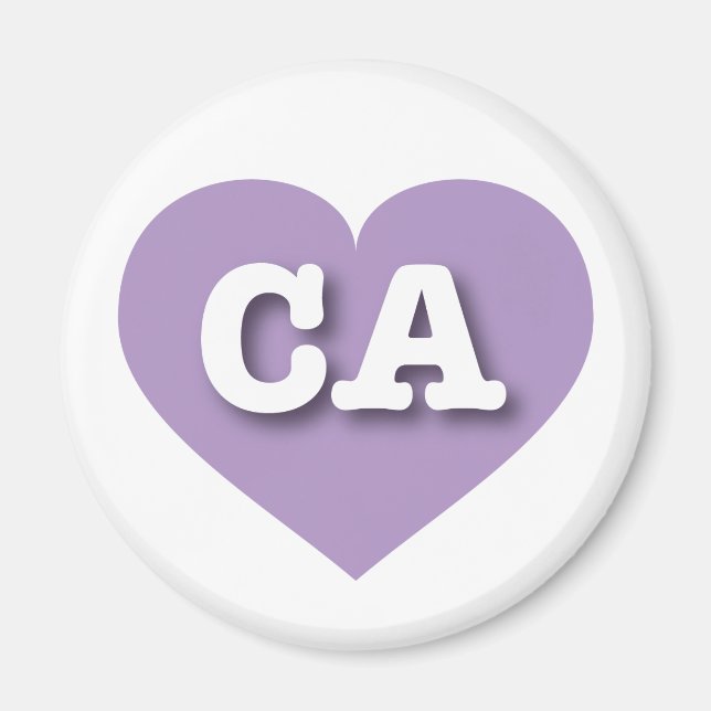 Aimant California Lavender Heart - J'aime CA (Devant)