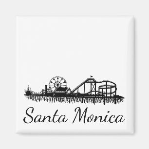 Aimant California Père Noël Monica CA Pier Beach Ferris W