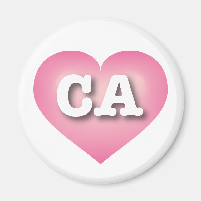 Aimant California Pink Fade Heart - J'aime CA (Devant)
