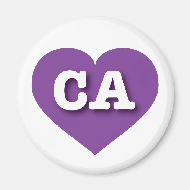 Aimant California Purple Heart - J'aime CA (Devant)