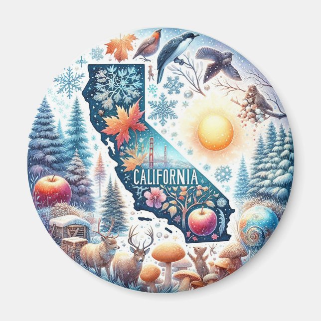 Aimant Californie - hiver (Devant)