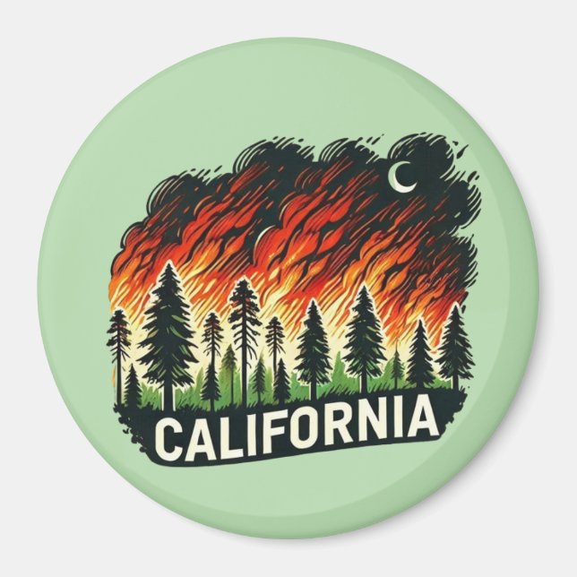 Aimant CALIFORNIE Porte - clé D'INCENDIE (Devant)