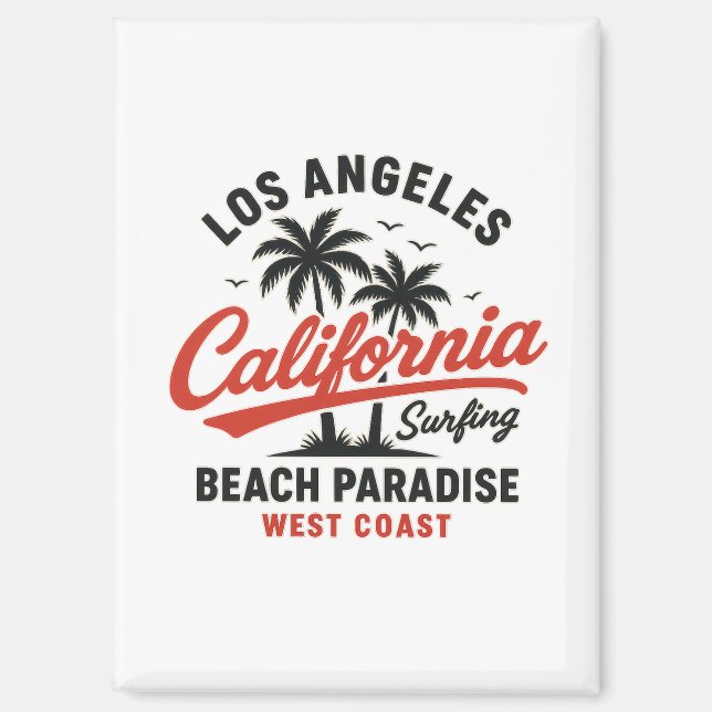 Aimant Californie Surf Los Angeles Beach Paradise West (Recto)