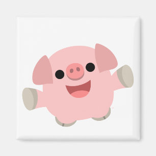 Aimant câlin de porc de bande dessinée