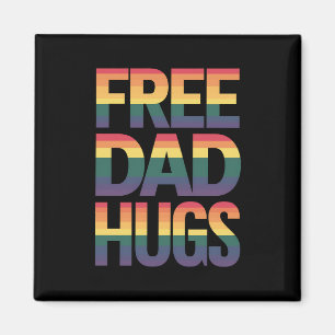 Aimant Câlins de papa gratuits Mois des fiertés LGBTQ Fie