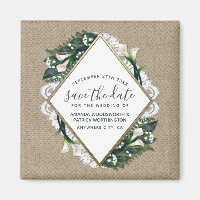 Calla Lily Burlap Mariage Enregistrer la date Magn