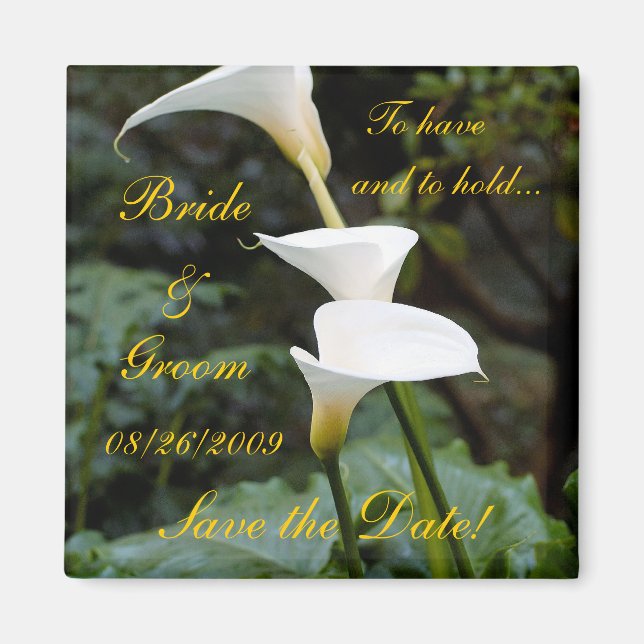 Aimant Calla Lily Sauvez la Date ! (Devant)