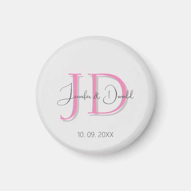 Aimant Calligraphie classique tendance monogramme (Devant)