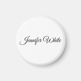 Aimant Calligraphie Élégante Noir & Blanc Rétro