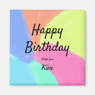 Aimant calligraphie simple et minimale joyeux anniversair