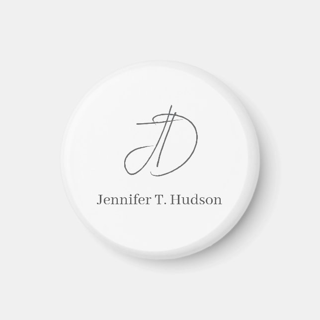 Aimant Calligraphie tendance monogramme classique  (Devant)