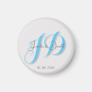 Aimant Calligraphie tendance monogramme de script classiq