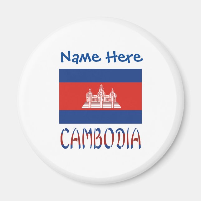 Aimant Cambodge Drapeau cambodgien bleu Personnalisé (Devant)