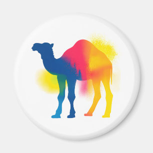 Aimant Camel de peinture en vaporisateur coloré Silhouett