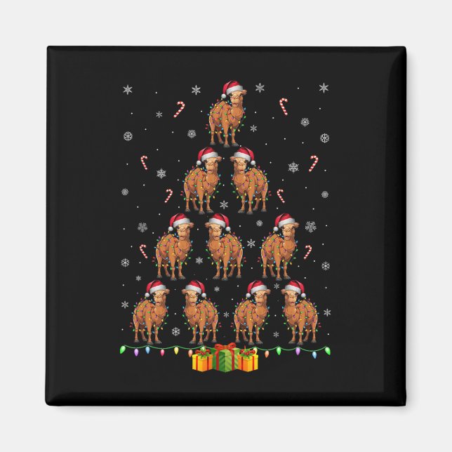 Aimant Camel Santa Hat Noël Lumières Hommes Femmes Noël T (Devant)