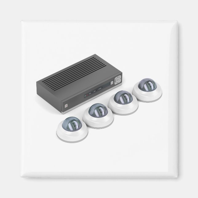 Aimant Caméras de sécurité Dome et enregistreur vidéo num (Devant)