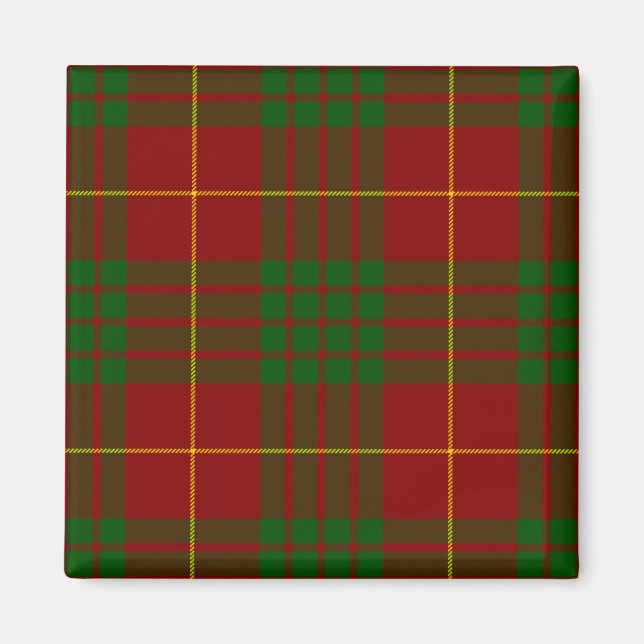 Aimant Cameron tartan rouge vert plaid (Devant)