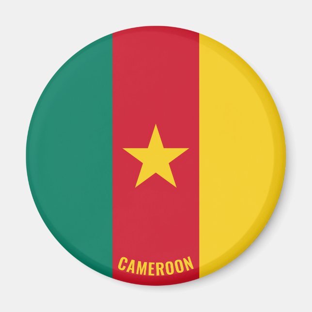 Aimant Cameroun Drapeau charmant patriotique (Devant)