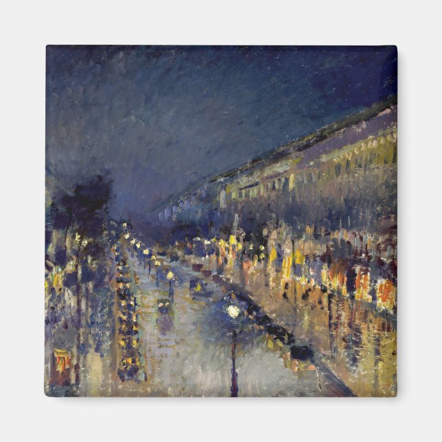 Aimant Camille Pissarro - Boulevard Montmartre en nuit (Devant)