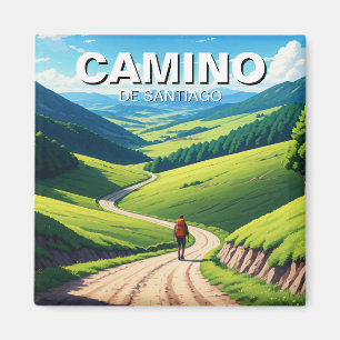 Aimant Camino de Santiago Hiker Randonnée
