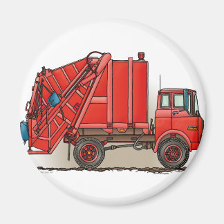 Aimant Camion à ordures rouges